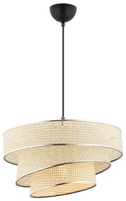 Пендант на кабел COUPER 1xE27/60W/230V кремав/лъскав хром