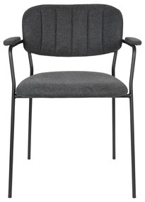 Антрацитни трапезни столове в комплект от 2 Jolien - White Label