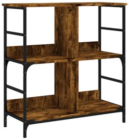 835246 vidaXL Етажерка за книги опушен дъб 78,5x33x82 см инженерно дърво
