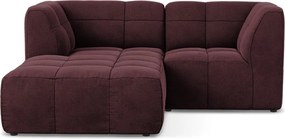 Бордо кадифен ъглов диван (ляв ъгъл) Aloha – Makamii