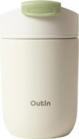 Термочаша Outin Travel Tumbler, 350 мл, Топло 6ч, Студено 12ч, Неръждаема стомана 316L, Двойни стени, Вакуумна изолация, Пясъчно бял