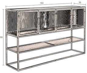 Черен метален шкаф 150x90 cm Boli - Dutchbone