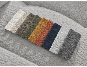 Светлосив сгъваем/с място за съхранение ъглов диван от прежда с примки от букле (десен ъгъл) Roxelane – Bobochic Paris