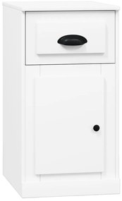 816480 vidaXL Страничен шкаф с чекмедже, бял, 40x50x75см инженерно дърво