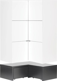 Гардероб Young Ъгъл with drawer-White - Black