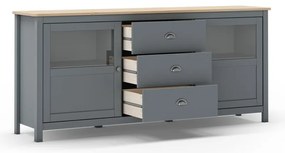 Скрин сиво-зелен от масивен бор 180x80x40 cm Misti – Marckeric