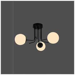 Черно таванно осветително тяло, височина 34 cm Star - Squid Lighting