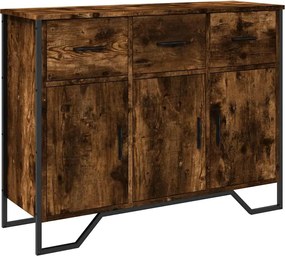 848561 vidaXL Сайдборд, опушен дъб, 97x32,5x74,5 см, инженерно дърво