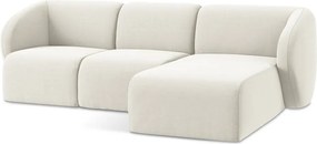 Бежов кадифен ъглов диван (десен ъгъл) Lani – Makamii