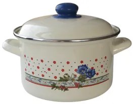 Емайлирана тенджера 3,75lt. декор BLUE FLOWERS - 317+339A/20 РЯ-(102-1697)
