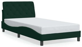 3207908 vidaXL Рамка за легло без матрак, тъмнозелена, 100x200 см, кадифе