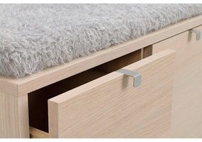 Сива/естествена стойка за обувки от декор от дъб за сядане Confetti – Rowico