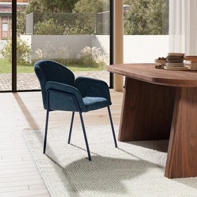 Сини тапицирани трапезни столове в комплект 2 бр. Aslin – MOME