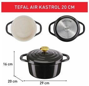 Алуминиев съд с незалепващо покритие с капак за индукция 3,1 л Air - Tefal