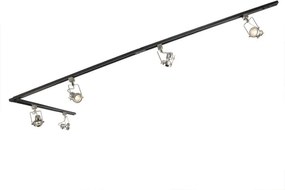 Интелигентна 1-фазна релса черна със стомана, вкл. 5 WiFi GU10 - Iconic Suplux