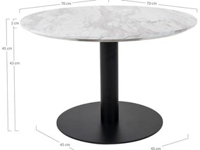 Бяло-черна кръгла масичка за кафе с мраморен плот 70x70 cm Bolzano - House Nordic