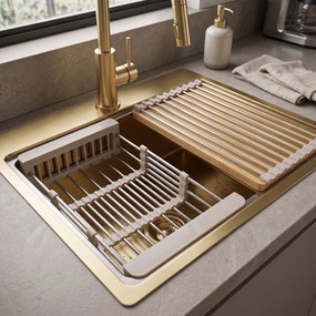 Virtuvinės plautuvės priedų rinkinys 3 dalių REA Beige