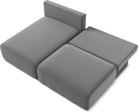 Сив кадифен сгъваем/с място за съхранение ъглов диван (ляв ъгъл) Kalena – Makamii