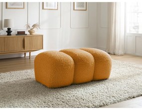 Табуретка от прежда с примки от букле в цвят горчица Hippolyte – Bobochic Paris