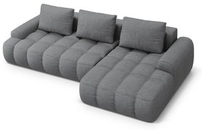 Сив сгъваем/с място за съхранение ъглов диван (десен ъгъл) Linz – Cosmopolitan Design