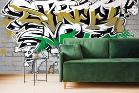 Тапет – Зелен надпис Street Art със спрейове