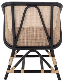 Черно и бежово кресло с плетка Loue - Bloomingville