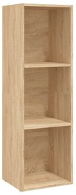 800138 vidaXL Библиотека/ТВ шкаф, дъб сонома, 36x30x114 см, инженерно дърво