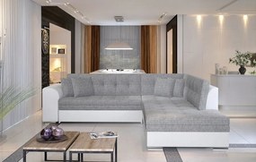 Ъглов диван Pueblo-Right-White - Gray Light