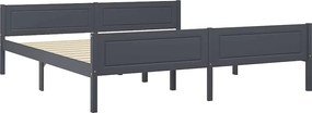 322129 vidaXL Рамка за легло, борово дърво масив, сива, 180x200 см