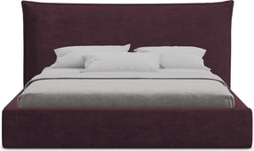 Тъмнолилаво двойно легло 180x200 cm тапицирано с място за съхранение с включена подматрачна рамка Esala – Makamii