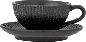 Черна керамична чаша за капучино 200 ml Neri – Bloomingville