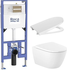 Комплект за WC Duplo S 135 mm 4 в 1 Ona Vortex Rimless (бутон по избор) (A8900A902E + A34668C000 + A801E12001)