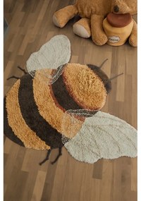Жълт ръчно изработен памучен детски килим подходящ за пране 115x150 cm Bee – Lorena Canals