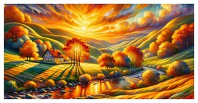 Картина на платно – Златна есенна долина