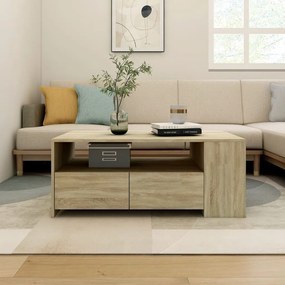 810920 vidaXL Кафе маса, дъб сонома, 102x55x42 см, инженерно дърво