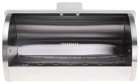 Кутия за хляб Kinghoff KH 3203, 39.5x28x18.5 см, Стомана, Полупрозрачен капак, Бял/сив