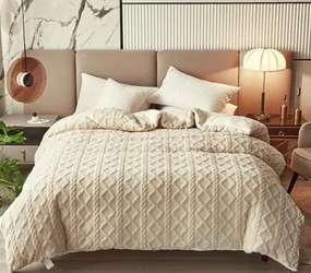 Изключително меко плетено плюшено одеяло 180 x 220 cm Бежово