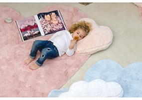 Розов ръчно изработен памучен детски килим подходящ за пране 160x180 cm Puffy Love – Lorena Canals