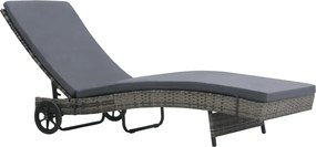47753 vidaXL Шезлонг на колелца с шалте, полиратан, антрацит