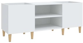 831925 vidaXL Шкаф за плочи, бял, 121x38x48 см, инженерно дърво