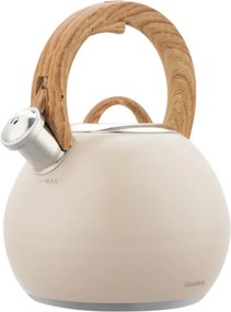 Свирещ чайник Klausberg KB 7956, 3l, Термоизолирана дръжка, Многослойно дъно, Индукция, Бежов