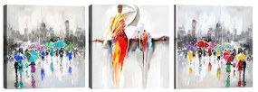 Комплект от 3 картини Dancing in the Rain - Tablo Center