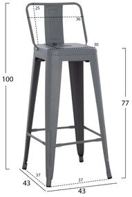 Бар стол Реликс HM8643.10 сив цвят