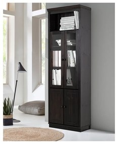 Кафява витрина от масивен бор 74x223 cm Anita – Støraa