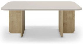 Кремава/естествена масичка за кафе от декор от дъб 56x100 cm Hillary – Marckeric