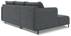 Тъмносив разтегателен ъглов диван с място за съхранение (ляв ъгъл) Luana – Makamii