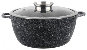 Тенджера с капак Oliver Voltz OV54318C24, Ø24x10 см, 4.5 л, Лят алуминий, Керамично мраморно покритие, Черен