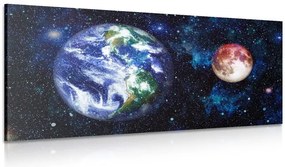 Картина на платно – Планетата Земя и червена Луна