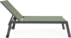 Зелен градински шезлонг метален Hilde – Bizzotto