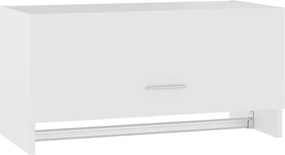 808242 vidaXL Гардероб, бял, 70x32,5x35 см, инженерно дърво